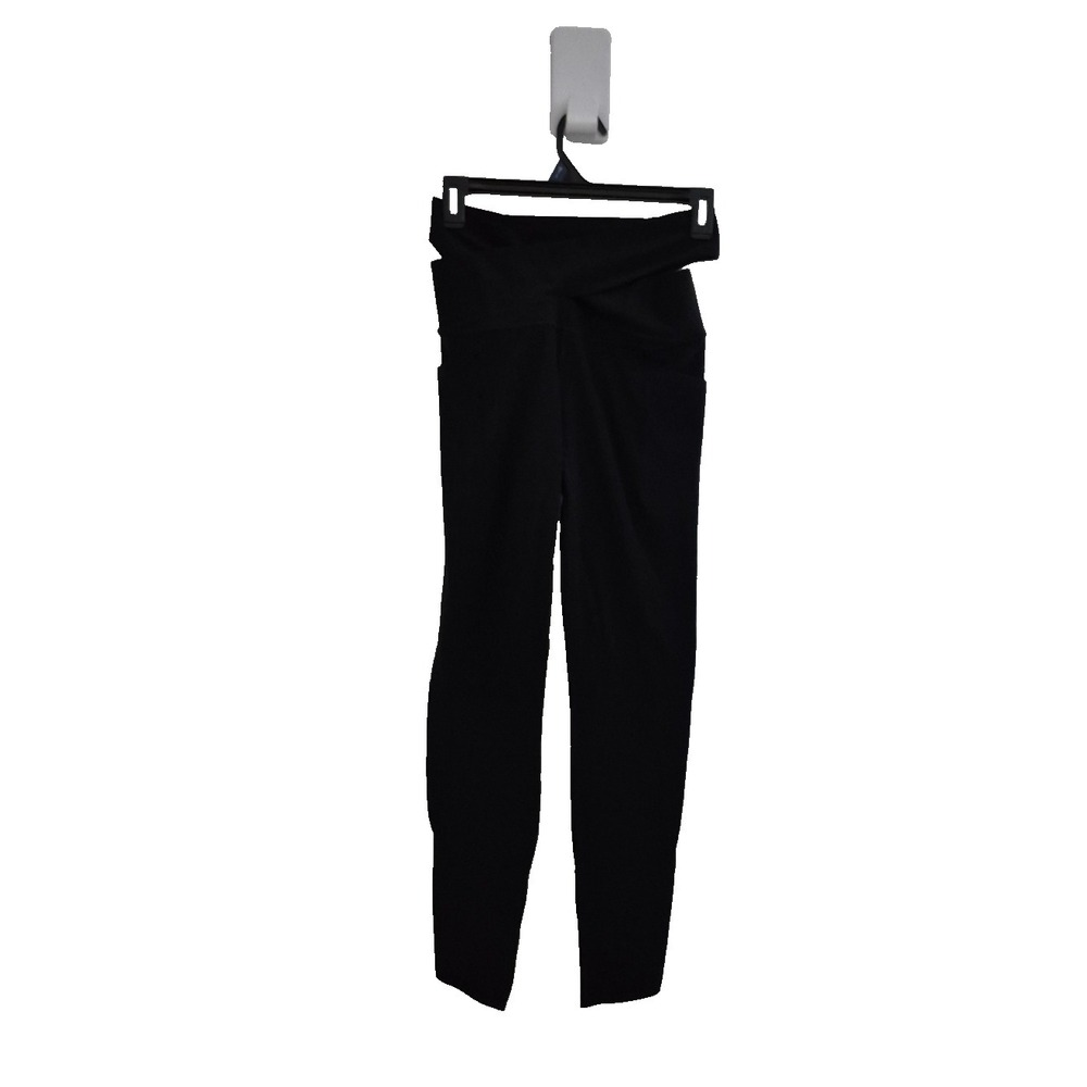 Athleta Legging Womens SP Black Salutation Stash Wrap  Side pockets Yoga Gym